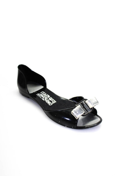 Salvatore Ferragamo Womens Slide On D'Orsay Sandals Black Size 7