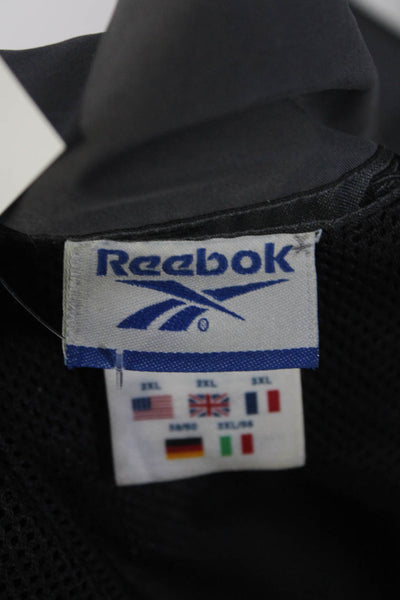 Reebok Men's Striped Trim Full Zip Track Jacket Black Size 2XL