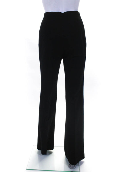 Susanna Womens Zipper Fly Pleated Flare Leg Dress Pants Black Wool Size 4