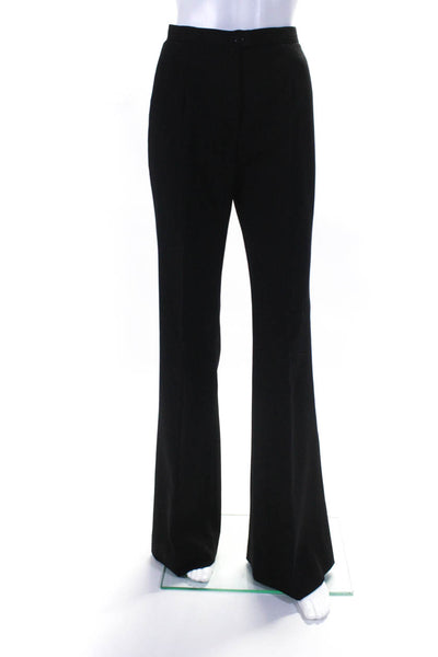 Susanna Womens Single Button Pointed Lapel Pinstriped Pants Suit Black Size 4