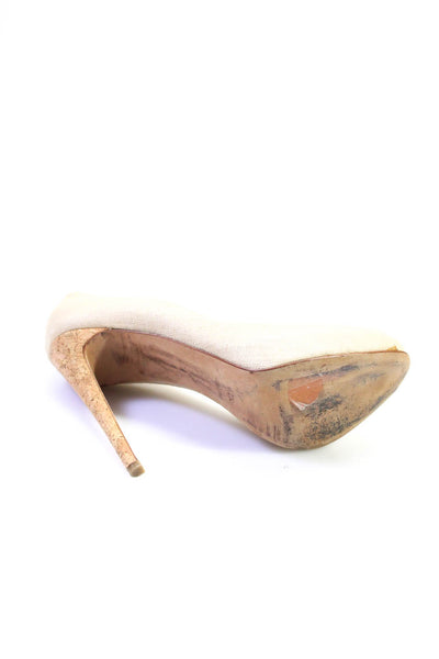 Alexandre Birman Womens Peep Toe Slip-On Stiletto Heels Pumps Beige Size EUR40.5