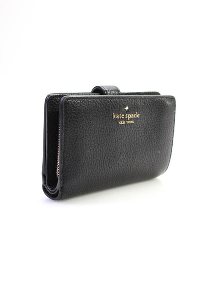 Kate Spade Women's Snaps Closure Trifold Wallet Black Size S