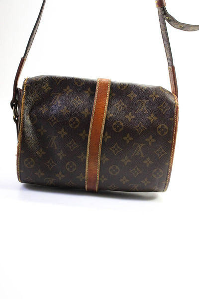 Louis Vuitton Women's Buckle Closure Saumur Monogram Crossbody Handbag Brown Siz