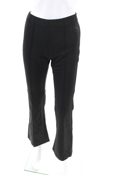 Tory Sport Womens Pleated Front Kick Flare Hem Side Zip Trousers Pants Black Siz