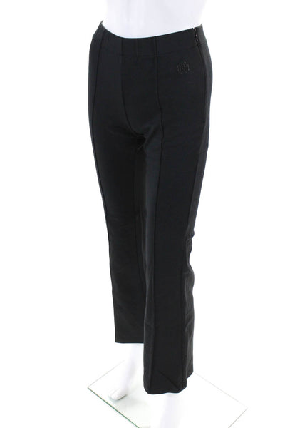 Tory Sport Womens Pleated Front Kick Flare Hem Side Zip Trousers Pants Black Siz