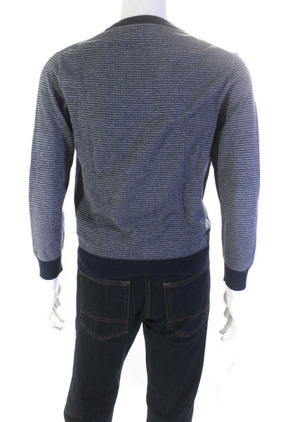 J Crew Mens Crew Neck Pullover Long Sleeves Sweater Blue Cotton Size Small