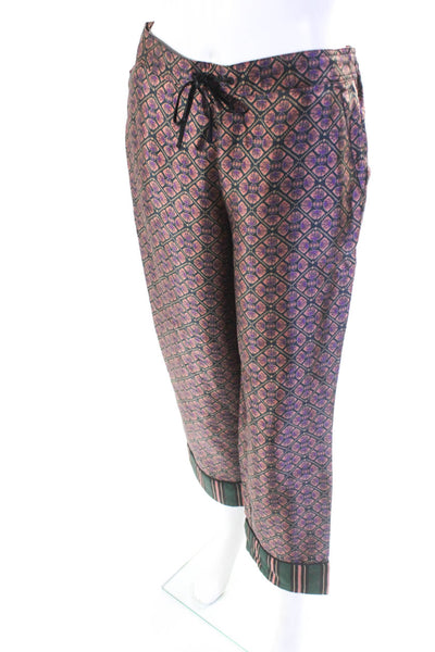 Scotch & Soda Women's Abstract Print Straight Leg Drawstring Pants Purple Size S