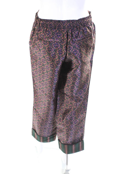 Scotch & Soda Women's Abstract Print Straight Leg Drawstring Pants Purple Size S