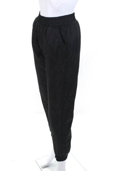 On Brand Studio Womens High Rise Quilted Cropped Jogger Pants Black Size Medium
