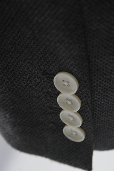 Zara Man Mens Striped Buttoned Collared Long Sleeve Blazer Gray Size EUR34