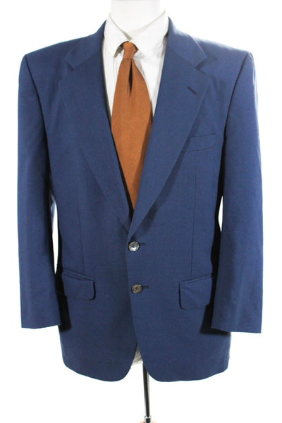 Burberry Mens Darted Buttoned Long Sleeve Collared Blazer Blue Size EUR42