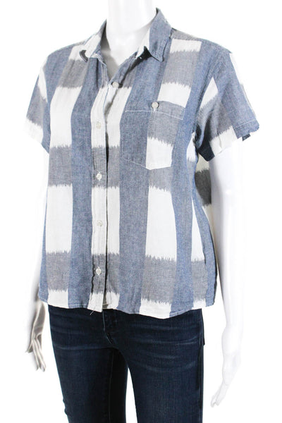 Current/Elliott Women's The Emma Tokyo Revival Printed Shirt Blue Gray Size 2