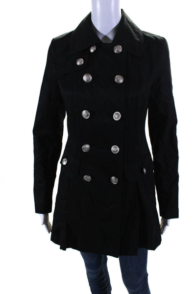 Laundry by Shelli Segal Womens Cotton Double Breasted Trench Coat Black Size XS