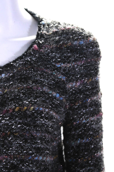 Isabel Marant Etoile Womens Wool Metallic Full Zip Jacket Multicolor Size 40