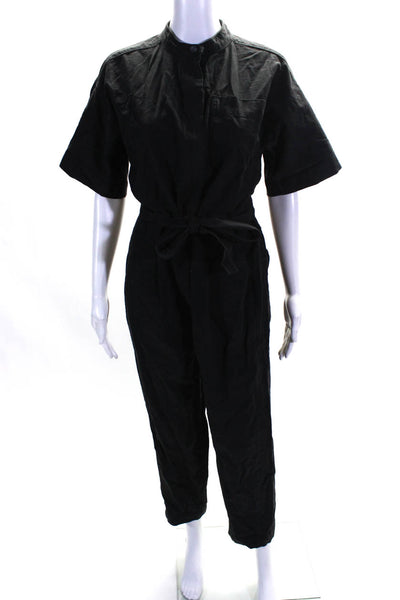 Everlane Womens Black The Fatigue Short Sleeve Jumpsuit Size 2