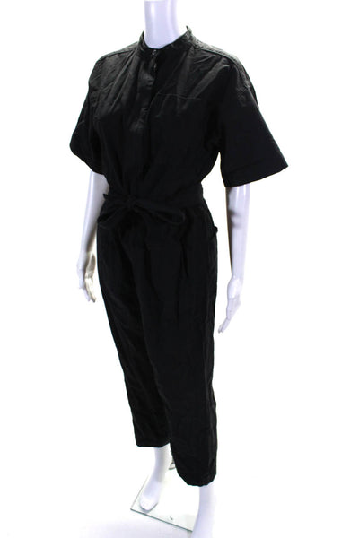 Everlane Womens Black The Fatigue Short Sleeve Jumpsuit Size 2