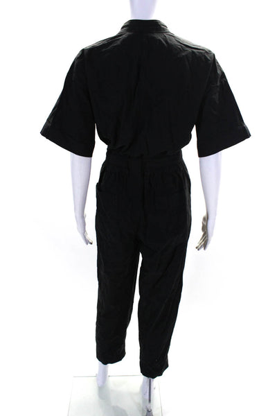 Everlane Womens Black The Fatigue Short Sleeve Jumpsuit Size 2