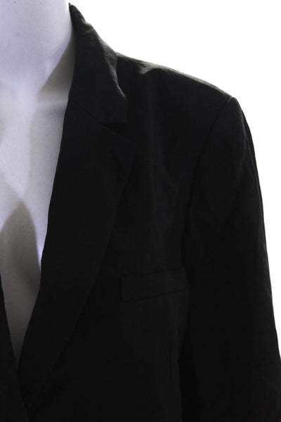 Everlane Womens The Cotton Linen Blazer Black Size 14