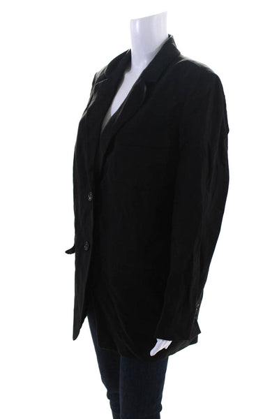 Everlane Womens The Cotton Linen Blazer Black Size 14