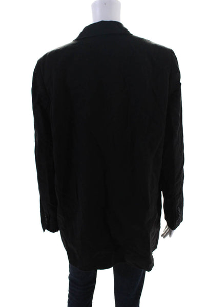 Everlane Womens The Cotton Linen Blazer Black Size 14