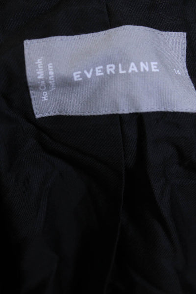 Everlane Womens The Cotton Linen Blazer Black Size 14