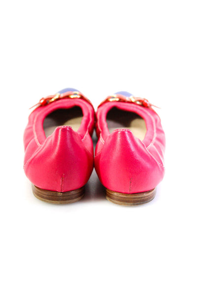 AGL Womens Cap Toe Color Block Ballet Flats Pink Purple Leather Size 39 9