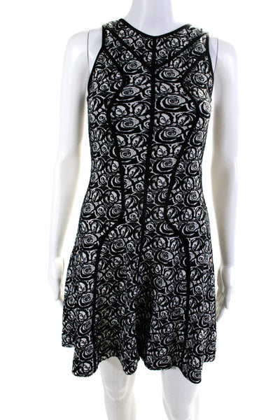 Faith Connexion Womens Cotton Swirl Print Sleeveless A-Line Dress Black Size S