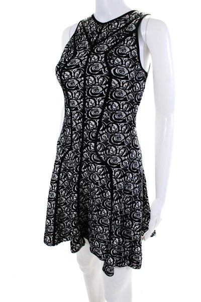 Faith Connexion Womens Cotton Swirl Print Sleeveless A-Line Dress Black Size S