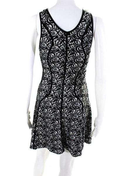 Faith Connexion Womens Cotton Swirl Print Sleeveless A-Line Dress Black Size S