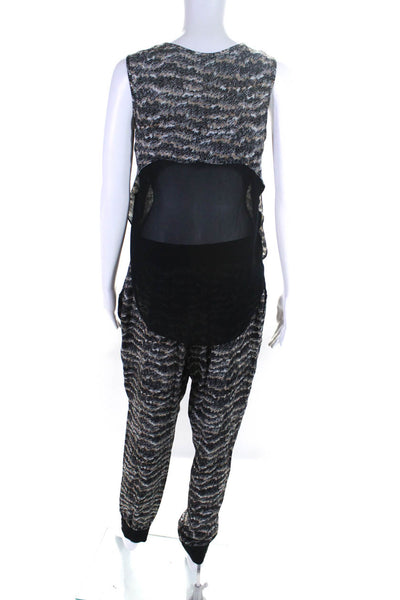 Rag & Bone Women's Silk Spotted Print Tank Blouse Trousers Set Black Size S, 6