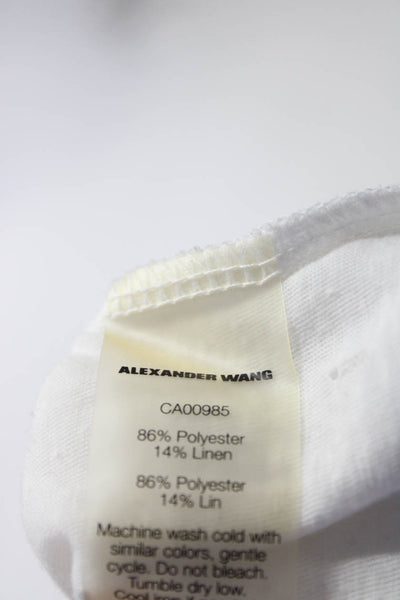 T Alexander Wang Womens Distressed Jersey Sleeveless Tee T-Shirt White Size S