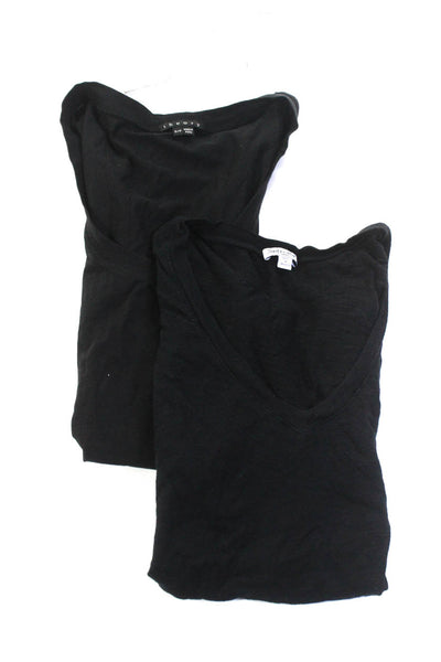 Theory Splendid Womens Tees T-Shirts Tops Black Size S XS Lot 2