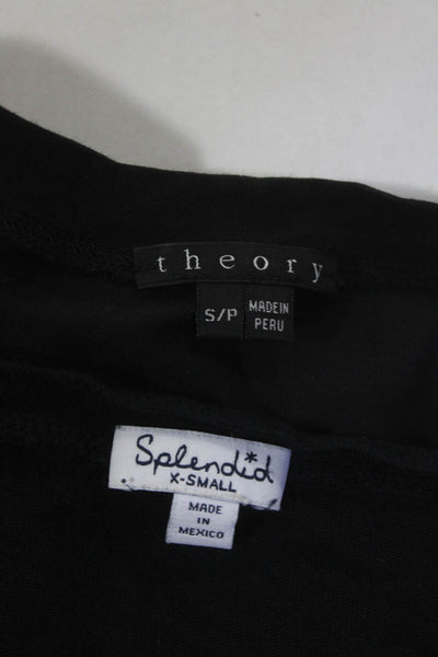 Theory Splendid Womens Tees T-Shirts Tops Black Size S XS Lot 2