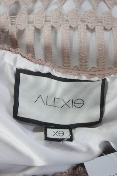 Alexis Womens Embroidered Off The Shoulder Wide Sleeve Blouse Top Blush Size XS