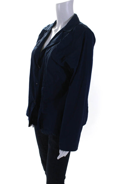 Babette Womens Button Front Long Sleeve Collared Shirt Navy Blue Size Small