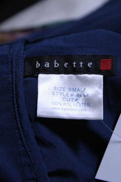 Babette Womens Button Front Long Sleeve Collared Shirt Navy Blue Size Small