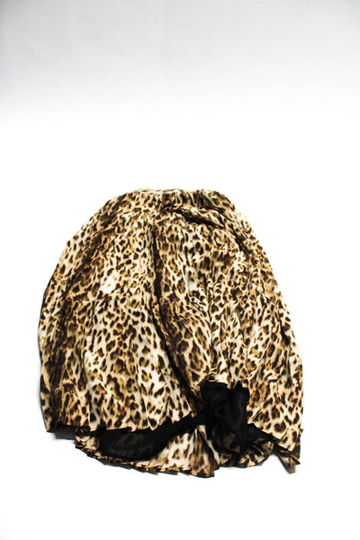 J Crew Stefanel Womens Leopard Print Skirt Pants Brown Cream Size 2 S Lot 2