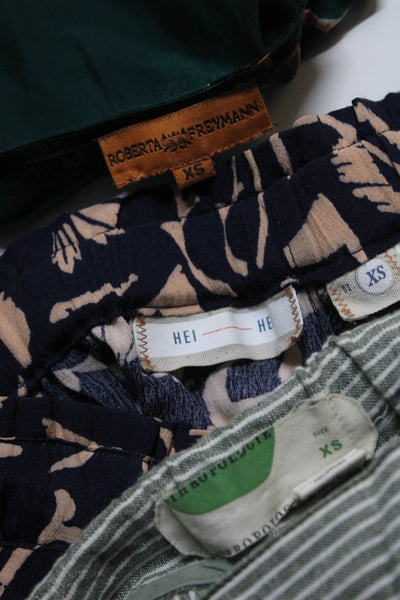 Roberta Freymann Anthropologie Womens Blouse Pants Green Blue Size XS Lot 3