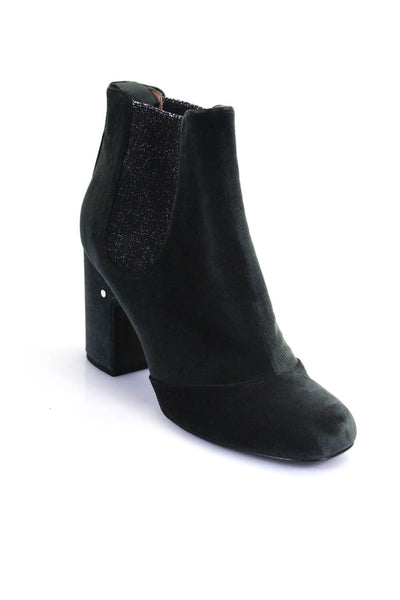 Lauren Decade Women's Suede Pull On Block Heel Ankle Boots Gray Size 38.5