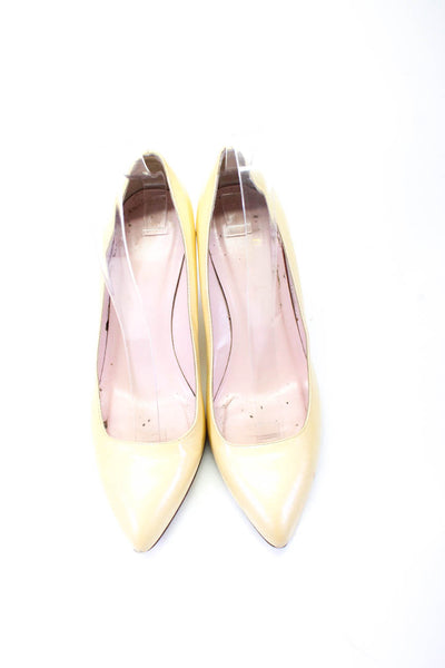 Kate Spade Women's Leather Pointed Cone Heels Yellow Size 7