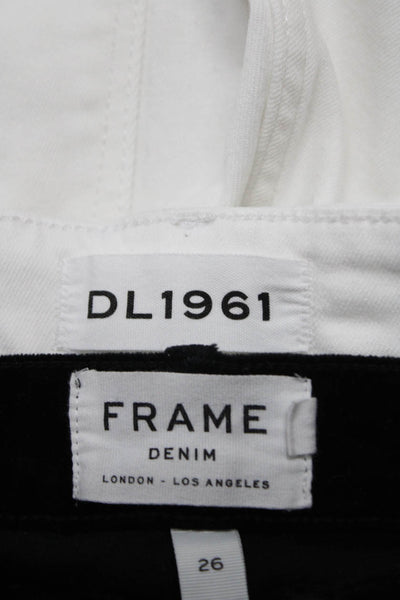 DL1961 Frame Denim Womens 'Margaux' Skinny Jeans White Black Size 26 28 Lot 2
