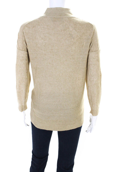 Polo Ralph Lauren Womens V Neck Long Sleeved Pullover Sweater Brown Size XS