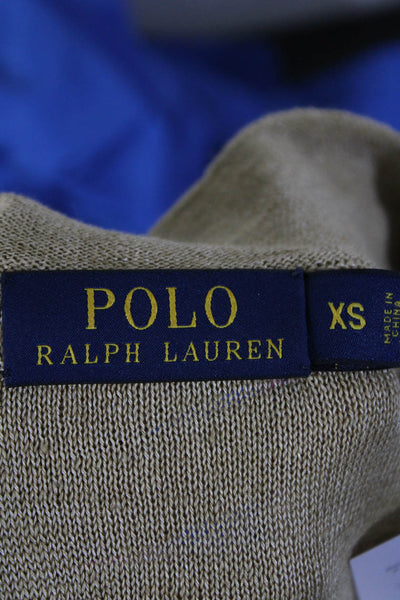 Polo Ralph Lauren Womens V Neck Long Sleeved Pullover Sweater Brown Size XS