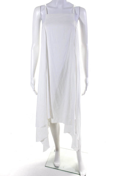 Mev-i Womens Spaghetti Strapped Pullover A-Line Maxi Darted Dress White Size 8
