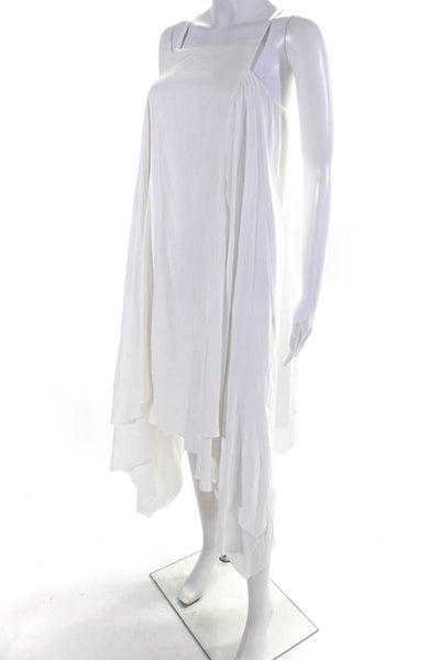 Mev-i Womens Spaghetti Strapped Pullover A-Line Maxi Darted Dress White Size 8