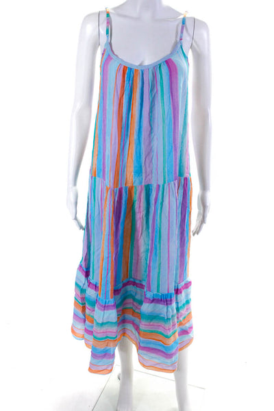 FRNCH Womens Striped Darted Sleeveless A-Line Maxi Dress Multicolor Size S