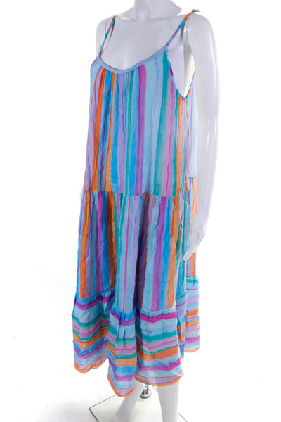 FRNCH Womens Striped Darted Sleeveless A-Line Maxi Dress Multicolor Size S