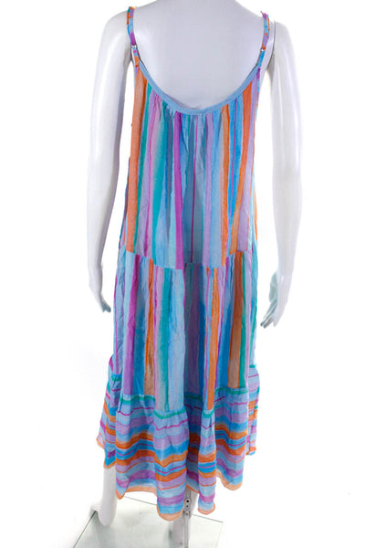 FRNCH Womens Striped Darted Sleeveless A-Line Maxi Dress Multicolor Size S