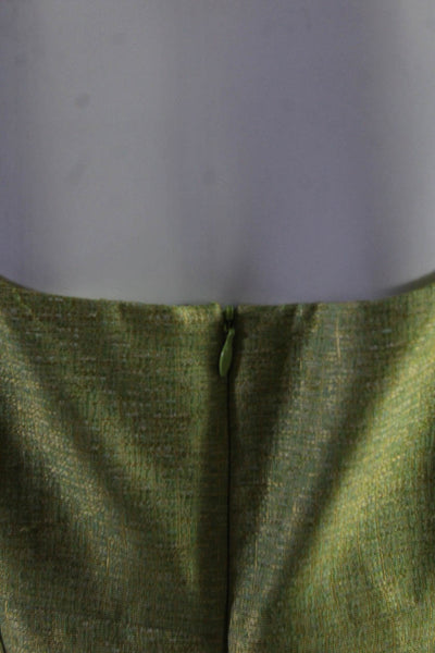 David Meister Womens Sleeveless Slim Ruffled Hem Knee Length Dress Green Size 8