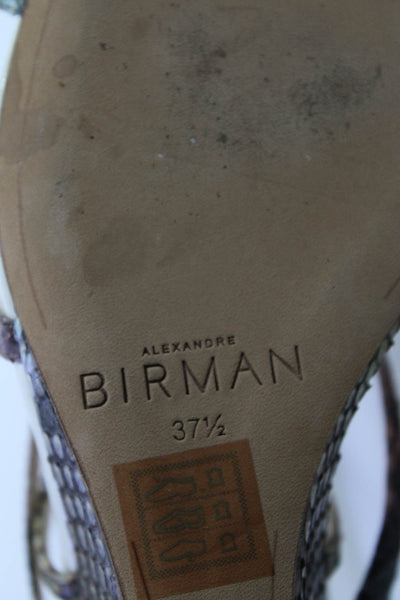 Alexandre Birman Womens Embossed Animal Print Wedge Heels Purple Size EUR37.5